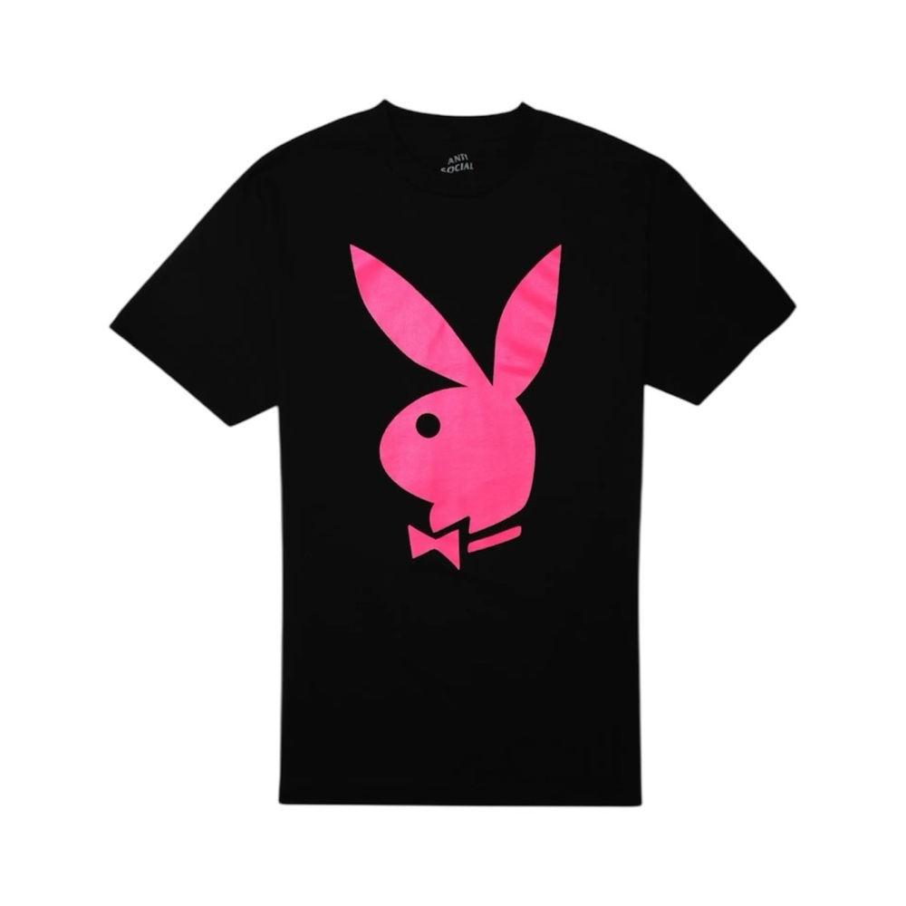Anti Social Social Club Playboy Black and Pink Short Sleeve Shirt